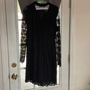 karl lagerfeld black lace chocker dress
